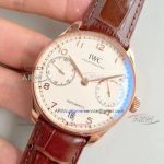 Perfect Replica IWC Portugieser Automatic Mens Watches - Brown Leather Band 